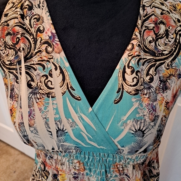 Fresh of LA Women's Floral & Animal Print Halter Maxi Dress  Size M - Picture 2 of 7